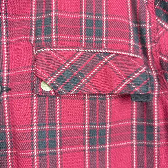 Vintage Y2K Quiksilver Quilted Flannel Shacket Red Black Plaid Mens M Surf Skate - Picture 6 of 11